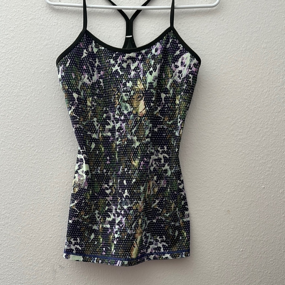 Lulu lemon green Multicolor Patterned razor back tank
